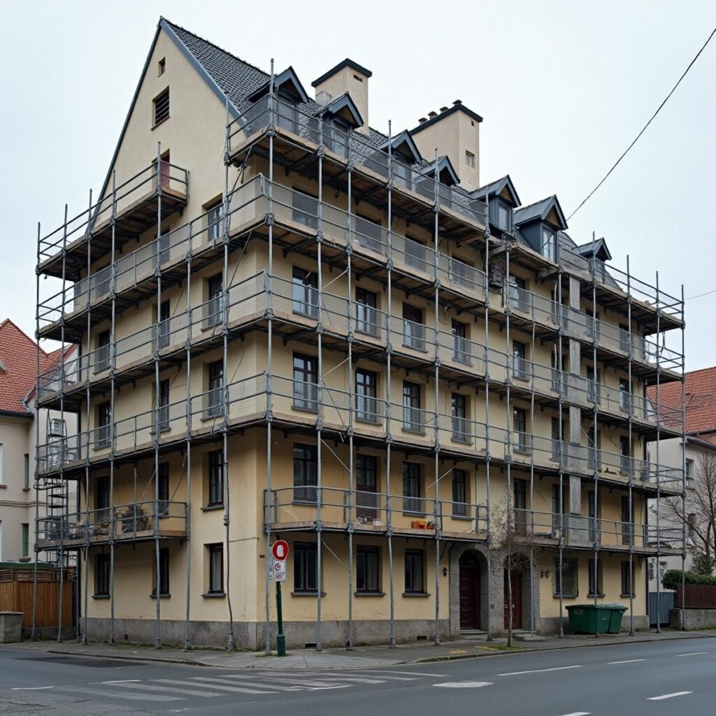 Gebaeudesanierung mit Geruest